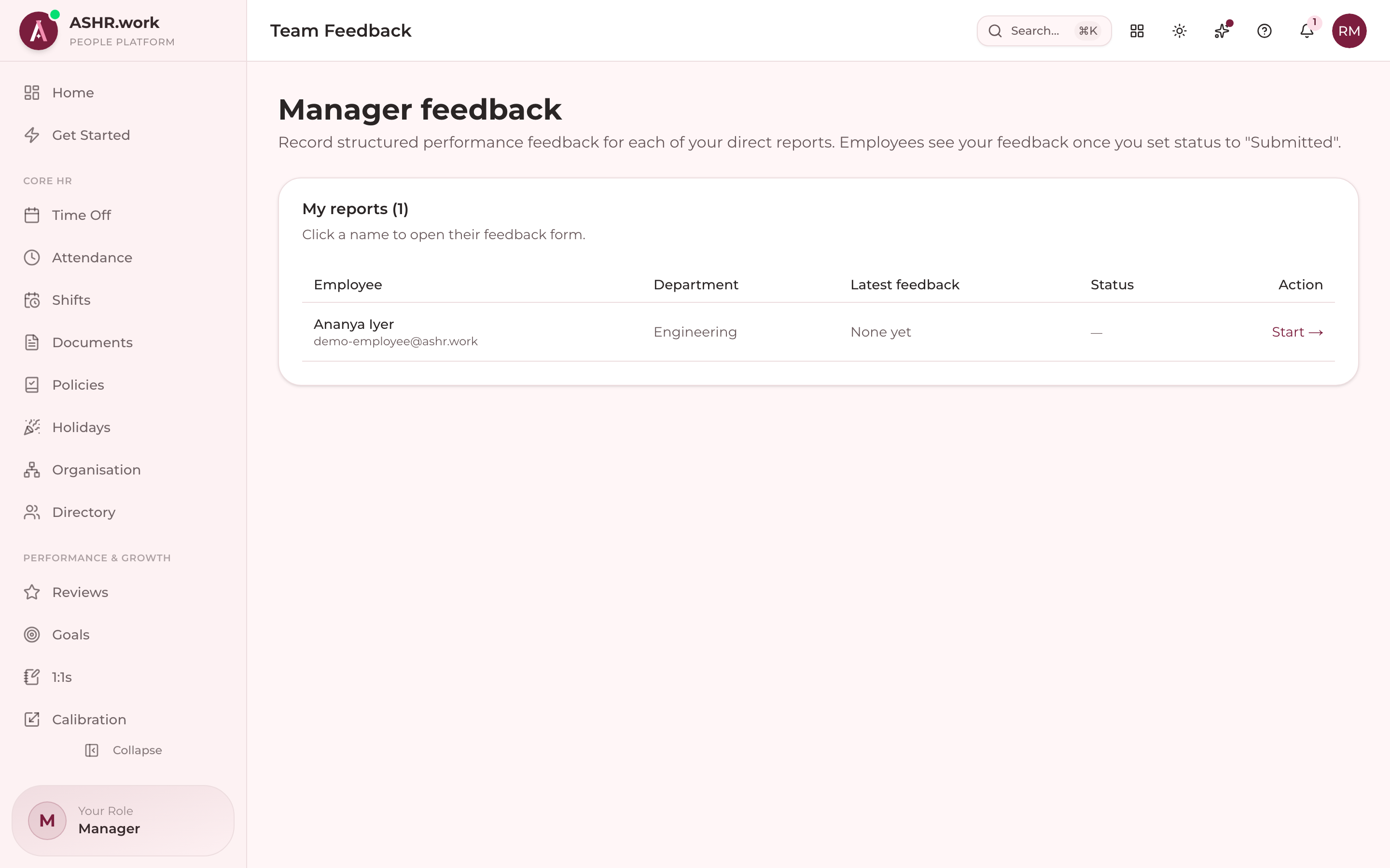 Continuous feedback a manager leaves for their reports.