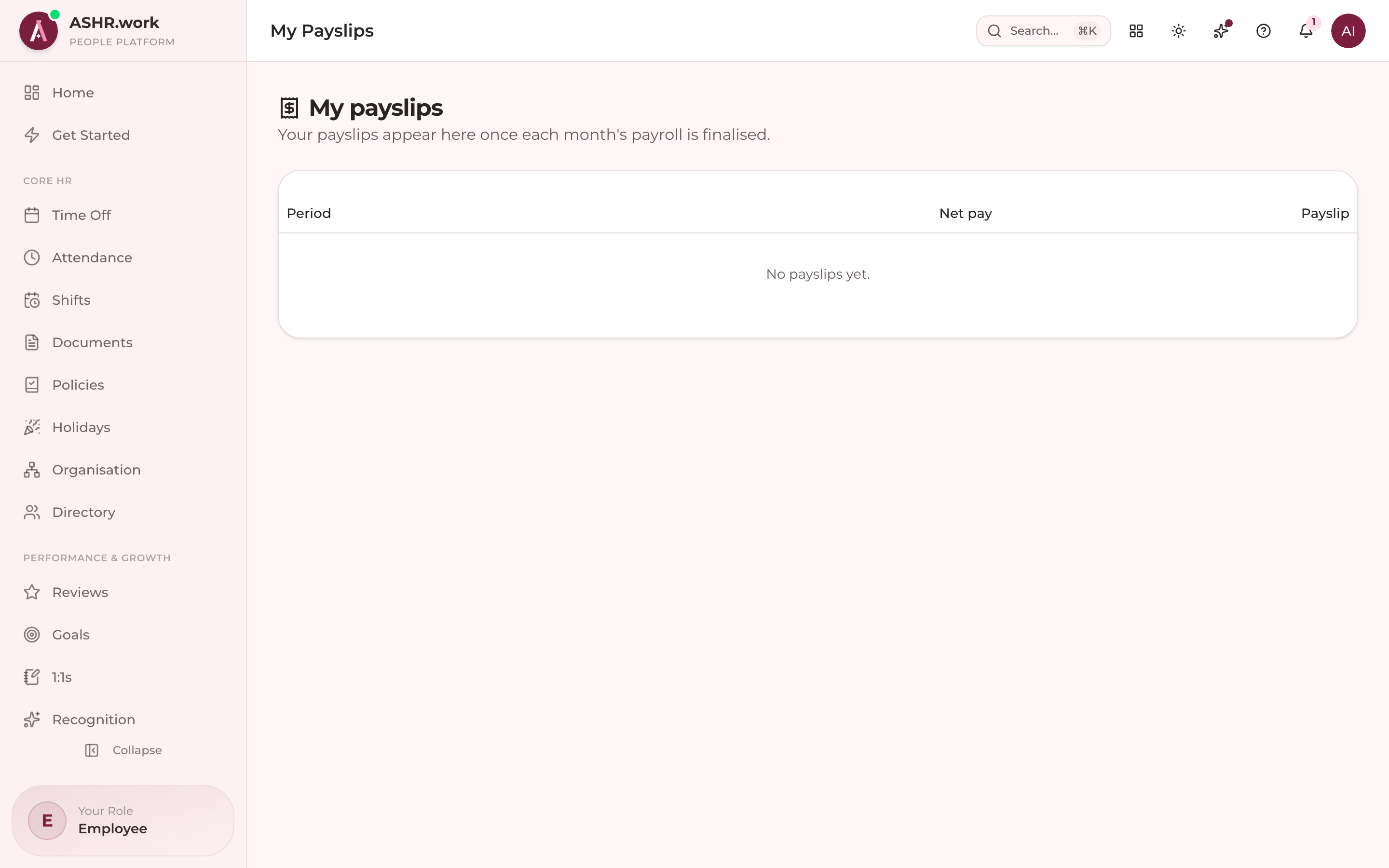 My payslips — released once a run is locked.