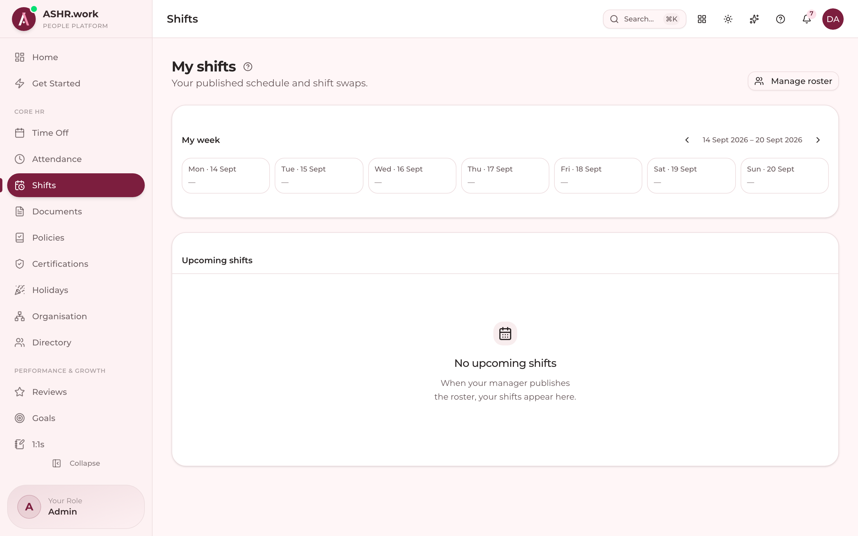 Shift templates and assignments.